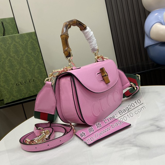 Gucci專櫃古馳最新款Bamboo 1947系列小號竹節手提包 jh2447型號：675797